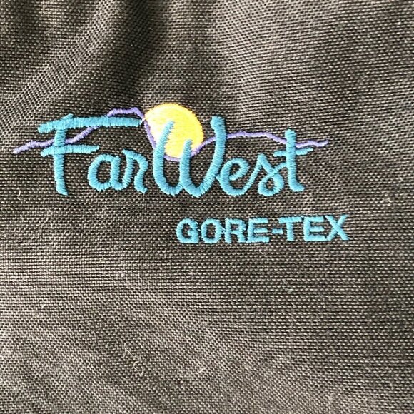Vtg Far West Gor-tex Hooded Jacket Coat Windbreaker Unisex Teal Black Medium M - Picture 12 of 15